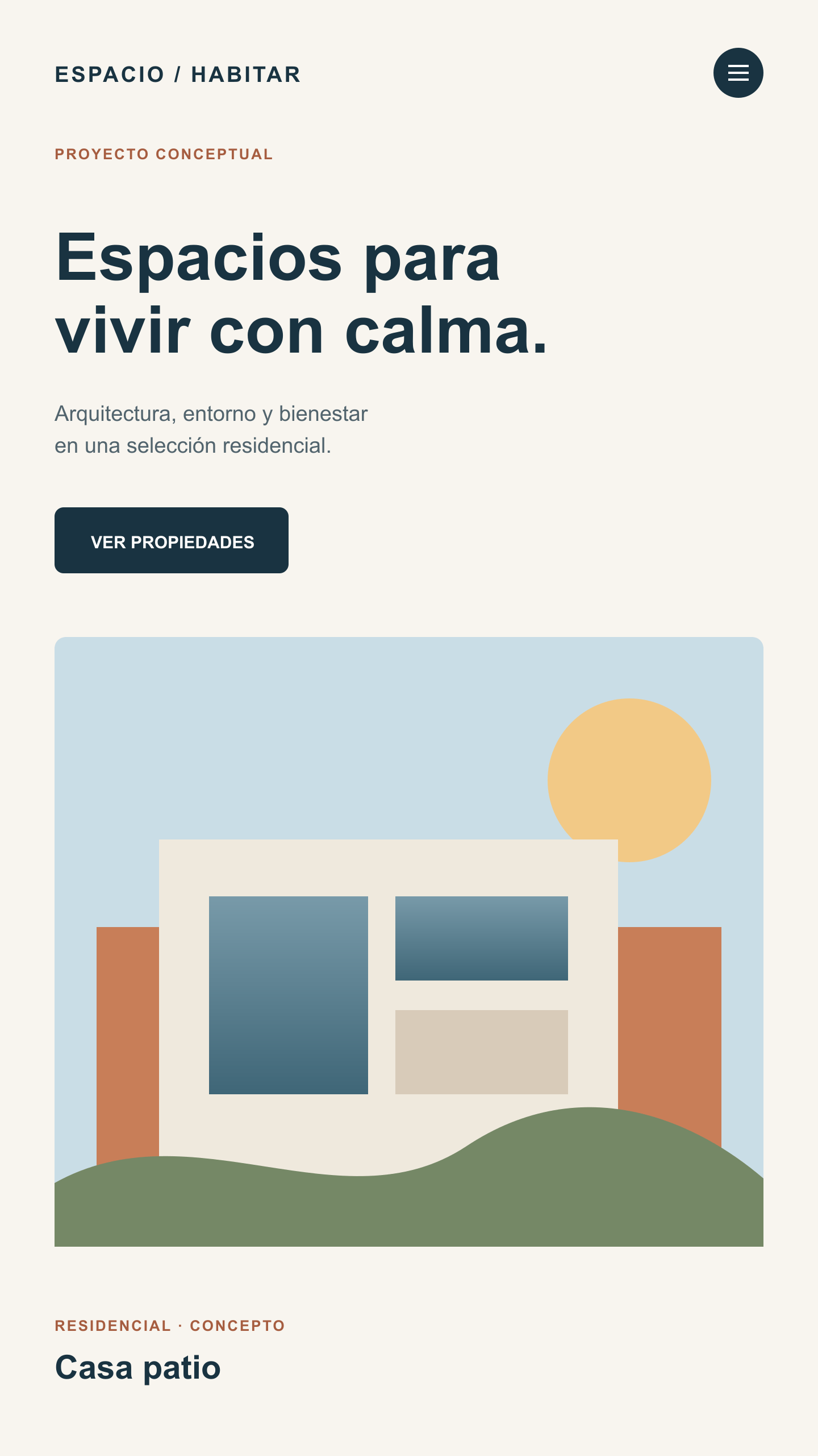 Vista móvil del concepto de sitio inmobiliario residencial